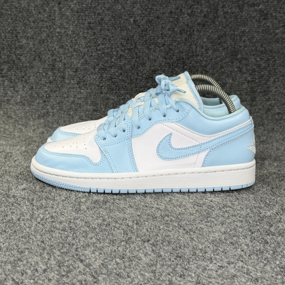 Jordan 1 Low Shoes Women's 8 White Ice Blue Retro Athletic Basketball Sneakers - Picture 4 of 11